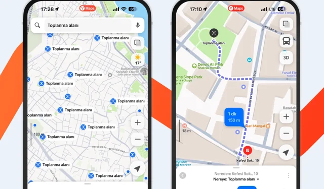 Deprem toplanma alanları Yandex'e eklendi