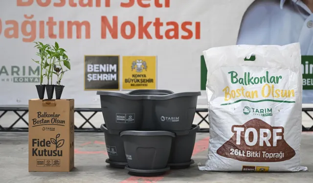Konya'da bostan setleri dağıtılıyor